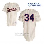 Camiseta Beisbol Hombre Minnesota Twins Kirby Puckett 34 Crema Alterno Cool Base