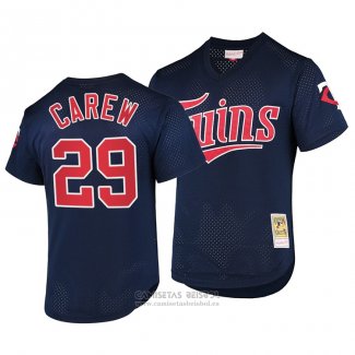 Camiseta Beisbol Hombre Minnesota Twins Rod Carew Cooperstown Collection Batting Practice Mesh Azul