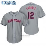 Camiseta Beisbol Hombre New York Mets 2017 Estrellas y Rayas Juan Lagares Gris Cool Base