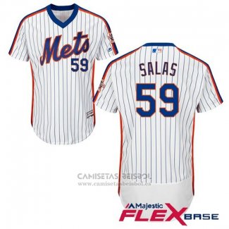 Camiseta Beisbol Hombre New York Mets 59 Fernando Salas Flex Base Blanco