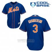 Camiseta Beisbol Hombre New York Mets Curtis Granderson 3 Azul Alterno Primera Cool Base