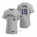 Camiseta Beisbol Hombre New York Mets Mark Canha Autentico Road Gris