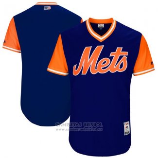 Camiseta Beisbol Hombre New York Mets Players Weekend 2017 Personalizada Azul