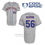 Camiseta Beisbol Hombre New York Mets Tug Mcgraw 56 Gris Cool Base