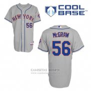 Camiseta Beisbol Hombre New York Mets Tug Mcgraw 56 Gris Cool Base