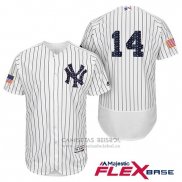 Camiseta Beisbol Hombre New York Yankees 2017 Estrellas y Rayas Starlin Castro Blanco Flex Base