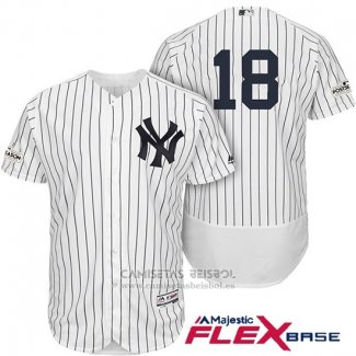 Camiseta Beisbol Hombre New York Yankees 2017 Postemporada Didi Gregorius Blanco Flex Base