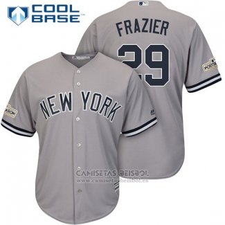 Camiseta Beisbol Hombre New York Yankees 2017 Postemporada Todd Frazier Gris Cool Base