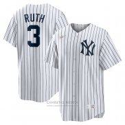 Camiseta Beisbol Hombre New York Yankees Babe Ruth Primera Cooperstown Collection Blanco