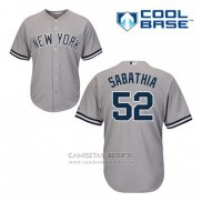 Camiseta Beisbol Hombre New York Yankees C.c. Sabathia 52 Gris Cool Base