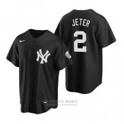Camiseta Beisbol Hombre New York Yankees Derek Jeter Replica Negro