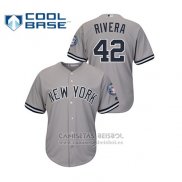 Camiseta Beisbol Hombre New York Yankees Mariano Rivera 2019 Hall Of Fame Induction Road Cool Base Gris