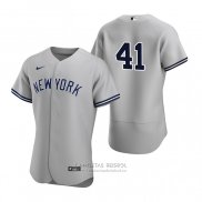 Camiseta Beisbol Hombre New York Yankees Miguel Andujar Autentico 2020 Road Gris