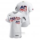 Camiseta Beisbol Hombre Oakland Athletics Chris Bassitt 2020 Stars & Stripes 4th of July Blanco
