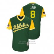 Camiseta Beisbol Hombre Oakland Athletics Jed Lowrie 2018 LLWS Players Weekend Jedi Verde