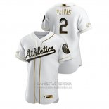 Camiseta Beisbol Hombre Oakland Athletics Khris Davis Golden Edition Autentico Blanco