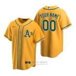 Camiseta Beisbol Hombre Oakland Athletics Personalizada Replica Alterno Oro