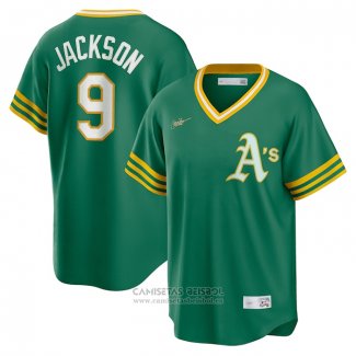 Camiseta Beisbol Hombre Oakland Athletics Reggie Jackson Road Cooperstown Collection Verde