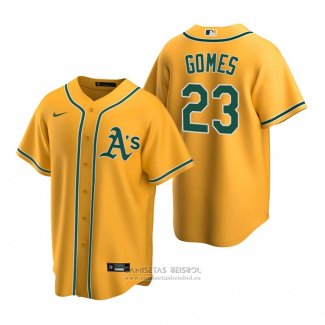 Camiseta Beisbol Hombre Oakland Athletics Yan Gomes Replica Alterno Oro