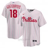 Camiseta Beisbol Hombre Philadelphia Phillies Didi Gregorius Primera Replica Blanco Rojo