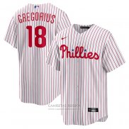 Camiseta Beisbol Hombre Philadelphia Phillies Didi Gregorius Primera Replica Blanco Rojo