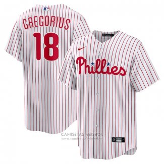 Camiseta Beisbol Hombre Philadelphia Phillies Didi Gregorius Primera Replica Blanco Rojo