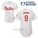 Camiseta Beisbol Hombre Philadelphia Phillies Domonic Brown 9 Blanco Primera Cool Base