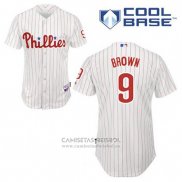 Camiseta Beisbol Hombre Philadelphia Phillies Domonic Brown 9 Blanco Primera Cool Base