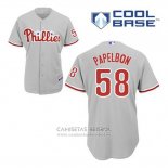 Camiseta Beisbol Hombre Philadelphia Phillies Jonathan Papelbon 58 Gris Cool Base