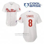 Camiseta Beisbol Hombre Philadelphia Phillies Juan Samuel 8 Blanco Primera Cool Base