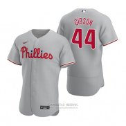 Camiseta Beisbol Hombre Philadelphia Phillies Kyle Gibson Autentico Road Gris