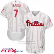 Camiseta Beisbol Hombre Philadelphia Phillies Maikel Franco Blanco Flex Base Autentico Collection
