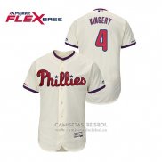 Camiseta Beisbol Hombre Philadelphia Phillies Scott Kingery Flex Base Crema