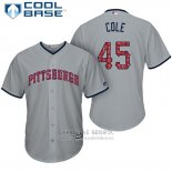 Camiseta Beisbol Hombre Pittsburgh Pirates 2017 Estrellas y Rayas Gerrit Cole Gris Cool Base