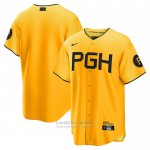 Camiseta Beisbol Hombre Pittsburgh Pirates 2023 City Connect Replica Oro