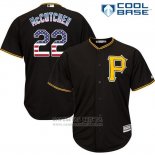 Camiseta Beisbol Hombre Pittsburgh Pirates Andrew Mccutchen Negro Estrellas y Rayas Cool Base
