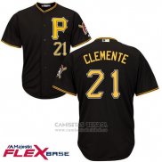 Camiseta Beisbol Hombre Pittsburgh Pirates Roberto Clemente Autentico Collection Negro Flex Base