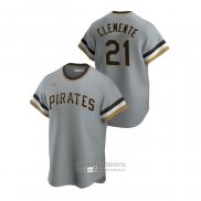 Camiseta Beisbol Hombre Pittsburgh Pirates Roberto Clemente Cooperstown Collection Road Gris