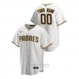 Camiseta Beisbol Hombre San Diego Padres Personalizada Replica Primera Blanco Marron