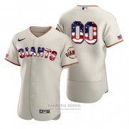 Camiseta Beisbol Hombre San Francisco Giants Personalizada Stars & Stripes 4th Of July Crema