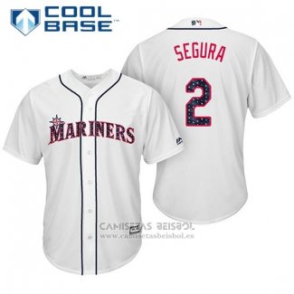 Camiseta Beisbol Hombre Seattle Mariners 2017 Estrellas y Rayas Jean Segura Blanco Cool Base