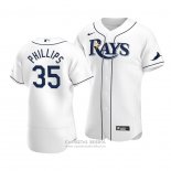 Camiseta Beisbol Hombre Tampa Bay Rays Brett Phillips Autentico Primera Blanco
