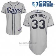 Camiseta Beisbol Hombre Tampa Bay Rays Drew Smyly 33 Gris Cool Base
