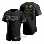 Camiseta Beisbol Hombre Tampa Bay Rays Ji Man Choi Negro 2021 Salute To Service