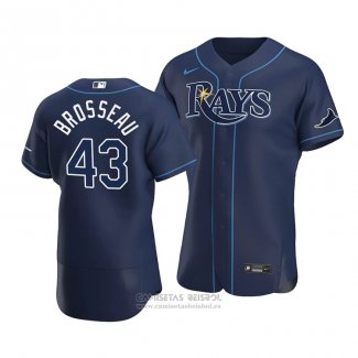 Camiseta Beisbol Hombre Tampa Bay Rays Mike Brosseau Autentico Alterno 2020 Azul