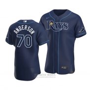 Camiseta Beisbol Hombre Tampa Bay Rays Nick Anderson Autentico Alterno 2020 Azul