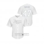 Camiseta Beisbol Hombre Tampa Bay Rays Oliver Drake 2019 Players Weekend Replica Blanco