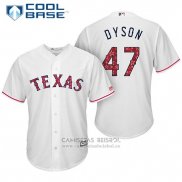 Camiseta Beisbol Hombre Texas Rangers 2017 Estrellas y Rayas Sam Dyson Blanco Cool Base