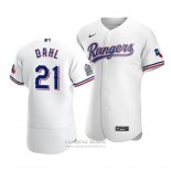 Camiseta Beisbol Hombre Texas Rangers David Dahl Autentico Primera Blanco