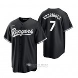 Camiseta Beisbol Hombre Texas Rangers Ivan Rodriguez Replica 2021 Negro